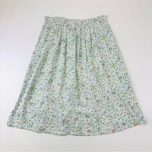 Vintage 90s floral Cottagecore rayon aline unlined skirt Large pockets
